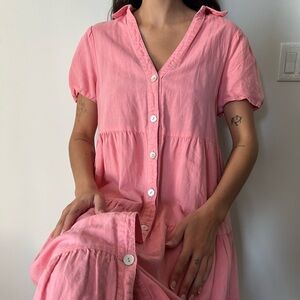 Zara pink linen dress